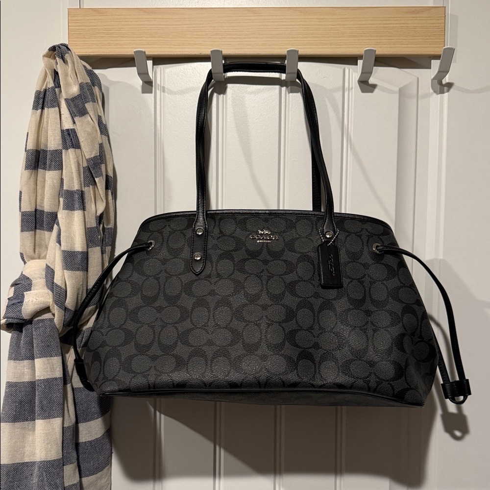 Coach Dark Gray Signature Shoulder Bag
